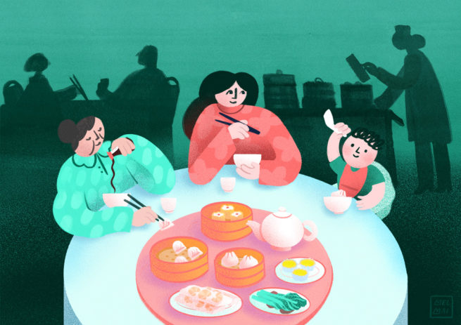 illustration of yum cha