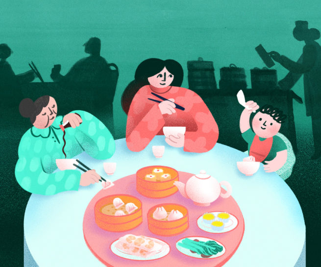 illustration of yum cha